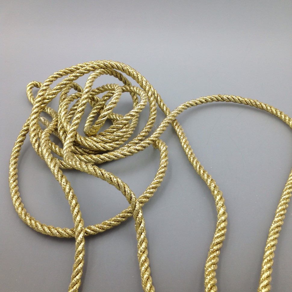 Шнур декоративный витой (канатик) 5 мм Цвет золото №5943.1