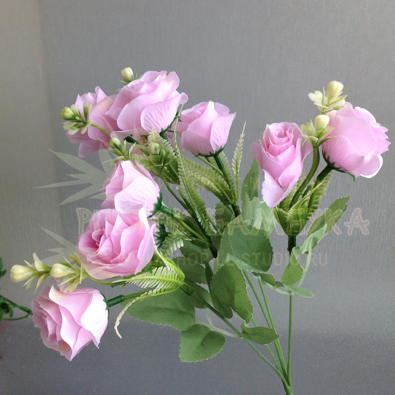 Роза букет 35 см Розовый №2268.3
