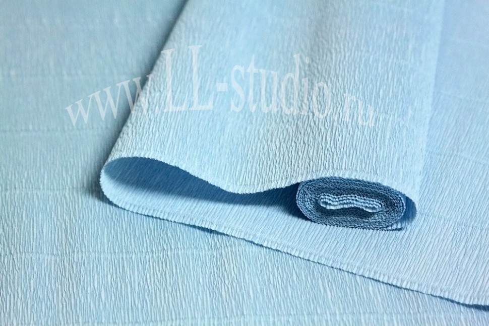 Флористическая креп-бумага (гофра) №559 светло-голубая