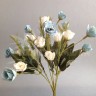 Роза спрей (букет 34 см (5 веток)) Белый/голубой античный №2165.2