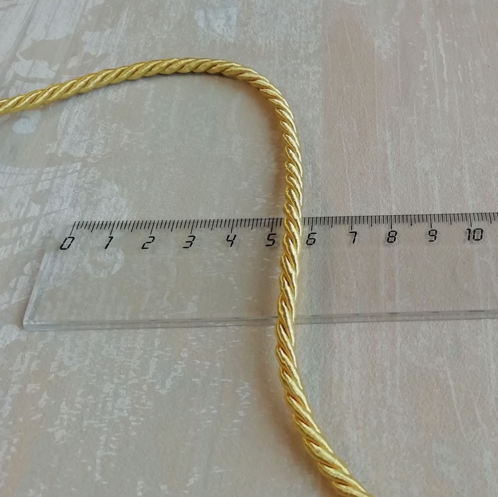 Шнур декоративный витой (канатик) 4 мм золотистый №5911.3