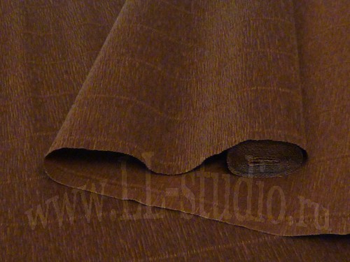 Флористическая креп-бумага (гофра) №568 коричневая