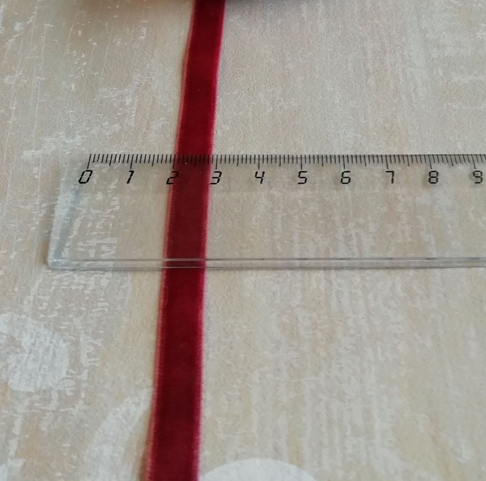Лента бархатная (лента для рукоделия / тесьма) 10 мм Цвет Бордо пыльный №2333.5