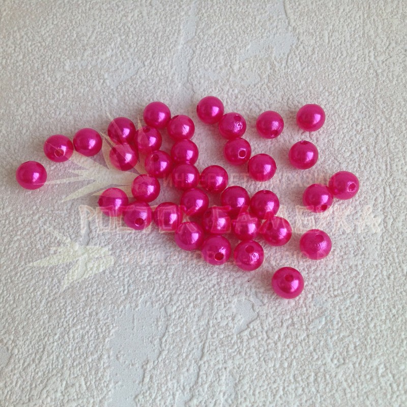 Бусины 10 мм перламутровые Ярко-розовый №4984.10