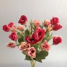 Роза спрей (букет 34 см (5 веток)) Розовый антик/красный антик №2165.5