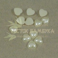 Полубусины фигурные Сердце 8х8мм Кремовый №5215.8