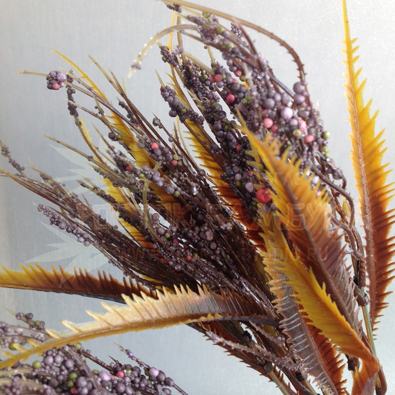 Цветок полевой с травинками 25см Фиолетово-серый №6779.6