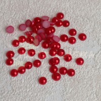 Полубусины 6мм перламутр Красный №5373.6