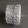  Шнур декоративный витой (канатик) 4 мм двуцветный: белый/серебро №6233.1