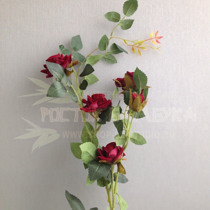 Роза кустовая (ветка 85 см) Бордо №6802.5