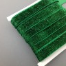 Лента бархатная мерцающая (лента для рукоделия / тесьма) 15 мм Цвет зеленый с блеском №1171.2