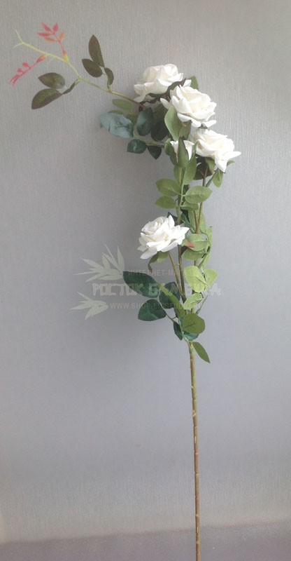 Роза кустовая (ветка 85 см) Белый №6802.2
