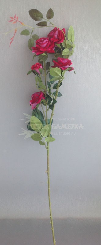 Роза кустовая (ветка 85 см) Малиново-бордовый №6802.3