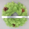 Новогодний венок Юниор из искусственной ели с натуральными шишками 25 см Светло-зеленый №1191