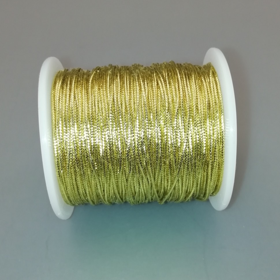 Шнур декоративный люрекс 1 мм Цвет светлое золото №4384.1