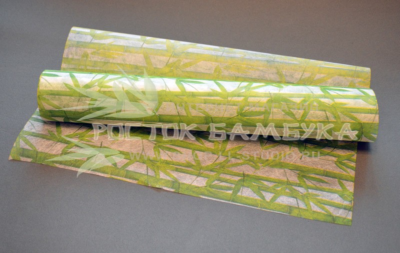 Фетр с рисунком Бамбук Салатовый/зеленый/оливковый/белый №4773