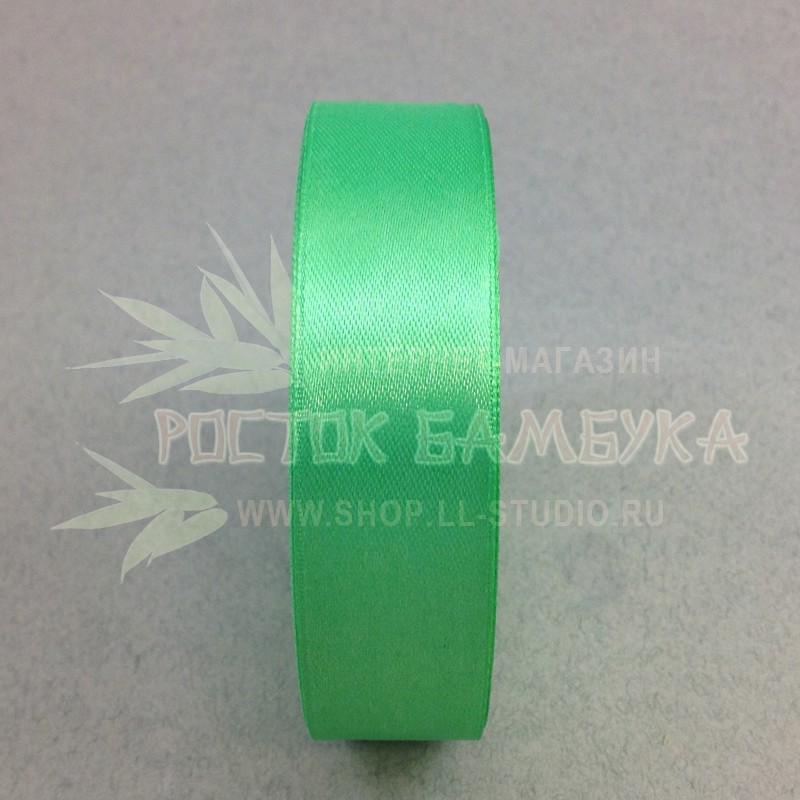 Лента 25 мм атласная Лаймово-зеленый  №6005.25