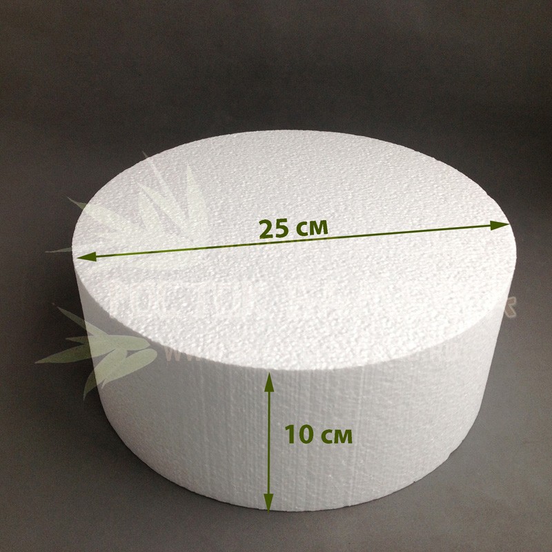 Диск (заготовка) из пенопласта толщина 10см, диаметр 10-30 см №6192