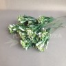 Ягодки с бело-зелеными листиками в ассортименте 18 см №6673