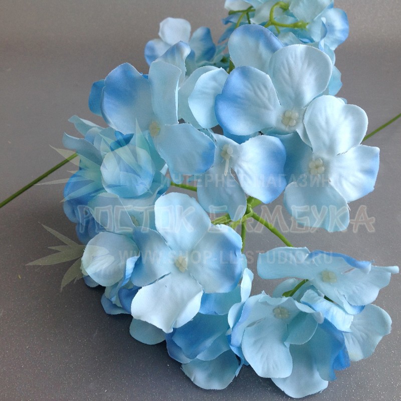 Цветок гортензии (диаметр 16 см) Голубой №2197.1
