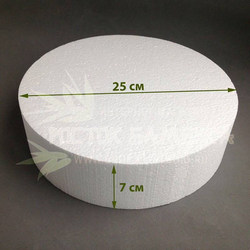 Диск (заготовка) из пенопласта толщина 7см, диаметр 10-25 см №6190