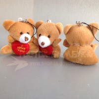 Мишка 6 см с сердечком Светло-коричневый №5418.1