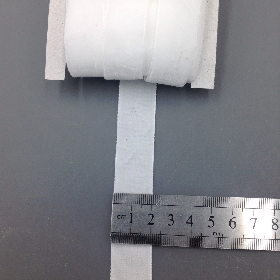 Лента бархатная (лента для рукоделия / тесьма) 20 мм Цвет белый №2348.13