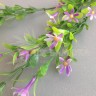 Первоцвет в букете с травой с острыми листочками Фиолетовый №6253.1
